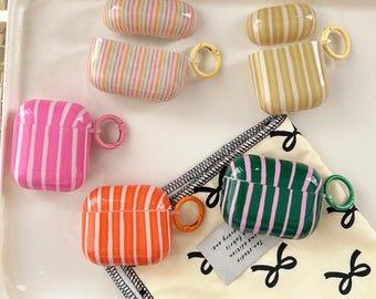 Colorful Stripes Airpods Case | Silicone Protective Cover for AirPods1, 2, 3, 4 Pro Pro2