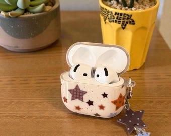 Colorful Star Pattern Case with Pendant for Wireless Earbuds Pro 1 2 3