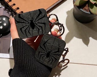 Black Spider Web Airpods 1 2 3 4 Pro Pro2 Cover Anti-Drop Design