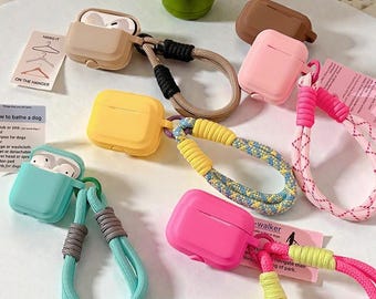Soft Silicone Case with Strap | Protective Cover for Airpods1 2 3 4 Pro Pro2