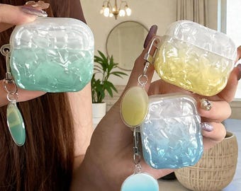 Gradient Shell AirPods Case for 1 2 3 4 Pro Pro2 with Keychain