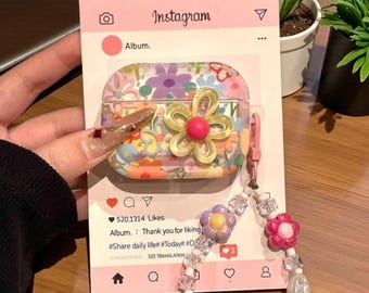 Luxury Floral Airpods1 2 3 4 Case, Clear TPU Flower Cover for Pro Pro2
