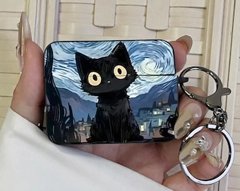 Cat Starry Sky Airpods Case Cover for Airpods1 2 3 4 Pro Pro2 Pro3