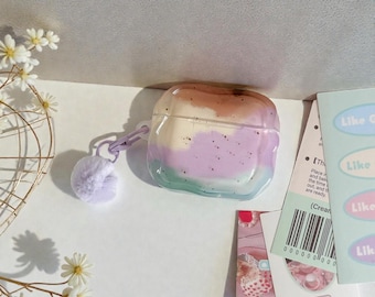 Gradient Plush Ball AirPods1 2 3 4 Pro Pro2 Pro3 Case with Pendant