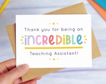 Incredible Teaching Assistant Thank You Card