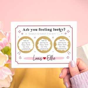 Carte à gratter personnalisée Feeling Lucky Match Three to Win Scratch and Reveal
