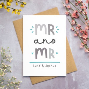 Carte de félicitations de mariage personnalisée Mr et Mr