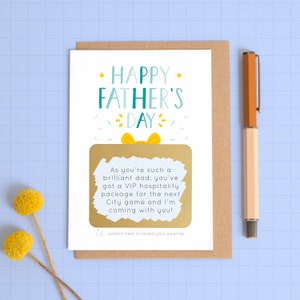 Carte à gratter personnalisée Happy Father's Day - Grattez et révélez la carte à gratter