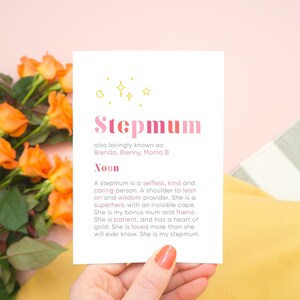 Carte personnalisée de définition de belle-mère