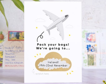 Personalised Aeroplane Holiday Reveal Scratch Card