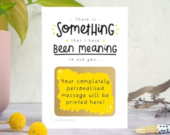 Personalised Question Scratch Card - Will you be my Godmother? - Will you move in with me? - Will you be my Bridesmaid - Proposal card