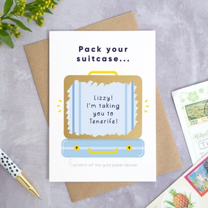 Carte à Gratter Révélation de Vacances Valise Personnalisée