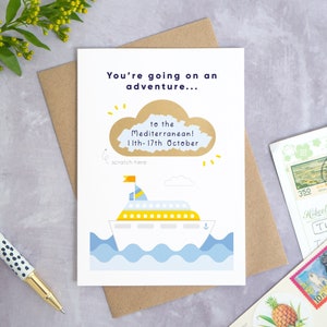 Carte à gratter personnalisée pour les fêtes de fin d'année sur un bateau de croisière
