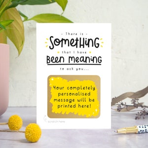 Carte à gratter personnalisée avec questions - Serez-vous ma marraine ? - Veux-tu emménager avec moi ? - Serez-vous ma demoiselle d'honneur - Carte de proposition