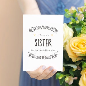 À ma carte de jour de mariage de soeur ou de frère