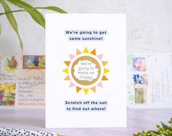 Personalised Sunshine Holiday Reveal Scratch Card