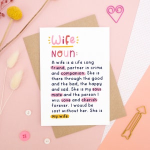 Définition de carte d'anniversaire pour femme - carte de Saint-Valentin - carte sincère pour femme