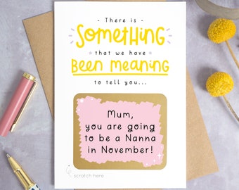 Personalised Pregnancy Reveal Scratch Card - Guess what scratch off - Custom holiday announcement card
