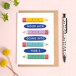 Carte Bonne chance pour la rentrée - Carte souvenir de l'année scolaire - Carte de la rentrée - Pour la rentrée des classes - 1er jour de la rentrée