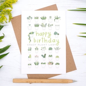 Carte d'anniversaire Crazy Plant Lady