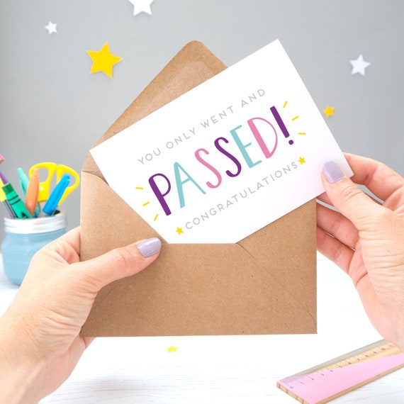 You Passed Exam Results Card Etsy