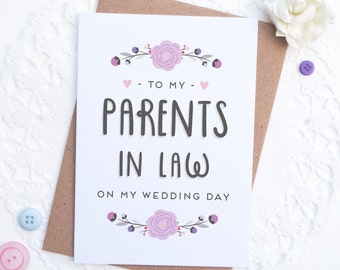 To my Parents in law on my Wedding Day Card