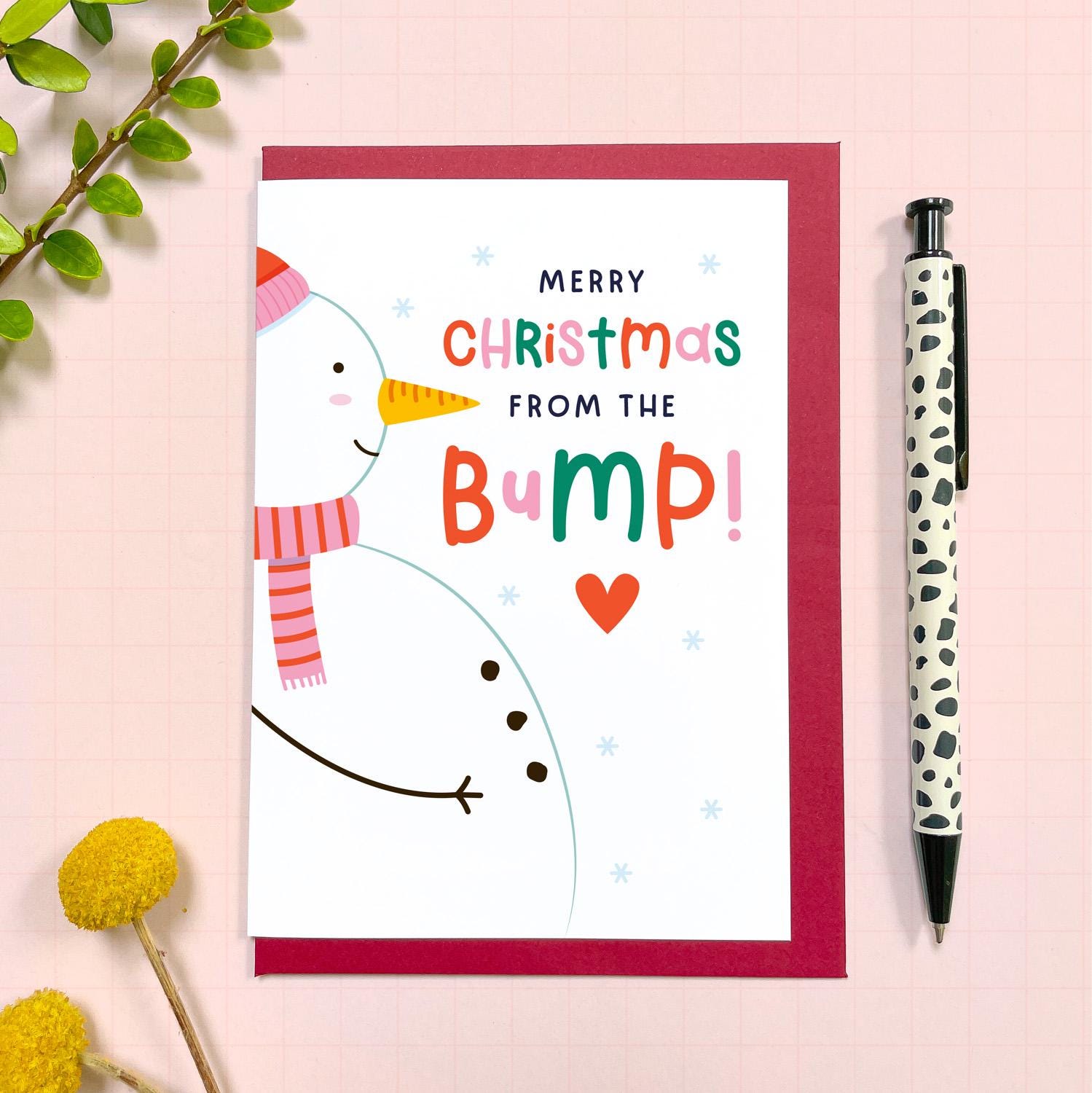 Merry Christmas From the Bump Card - Bumps First Christmas - Dad to Be - Mum to Be - Parents to Be - Christmas Pregnancy