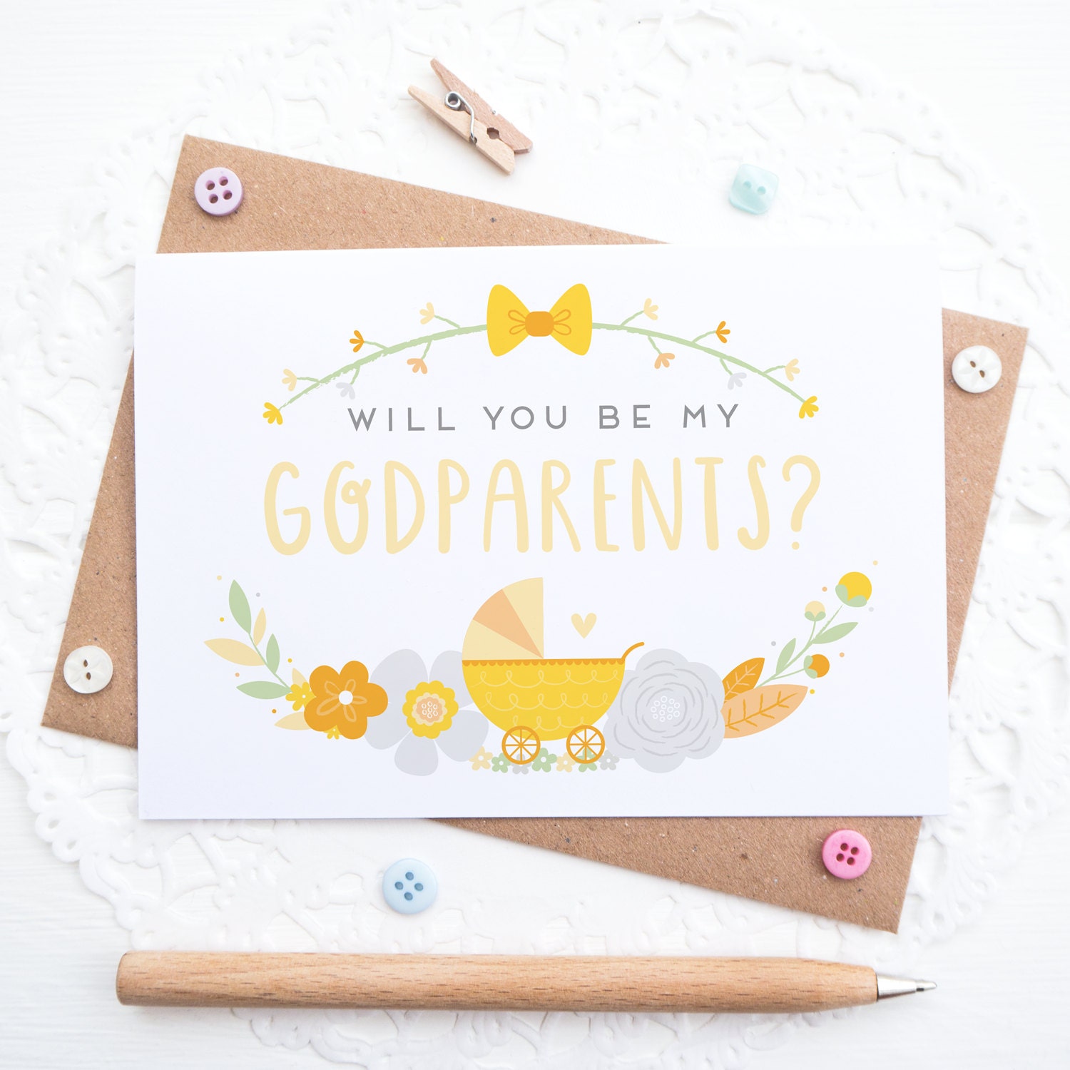 Godparents Card Will you be my Godparents Christening Etsy