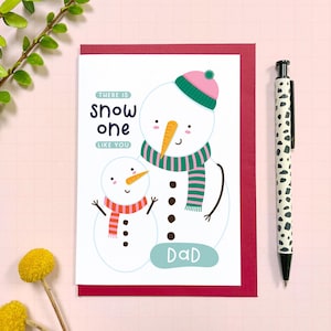 Papa, papa de Snow One, carte de Noël pour papa, jeu de mots bonhomme de neige, carte d'un enfant, personne comme vous