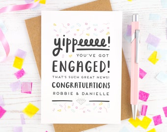 Personalised yippee Engagement Card