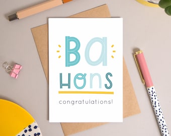 Ba Hons University Degree Graduation Congratulations Card