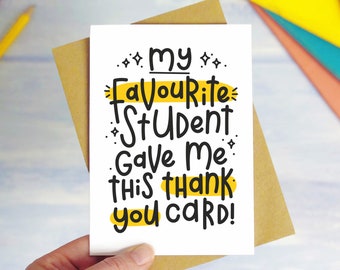 Favourite Student Thank You Teacher Card