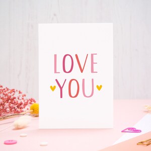 Je t'aime carte d'anniversaire - Je t'aime carte de Saint-Valentin - Simple carte amour vous - carte Bestie Je t'aime - carte Saint-Valentin