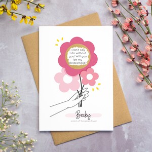 Carte à gratter personnalisée pour bouquet de mariage - Serez-vous ma demoiselle d'honneur ? - Carte à gratter et à révéler de proposition de mariage - Soyez mon témoin