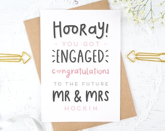 Mr & Mrs Personalised Engagement card