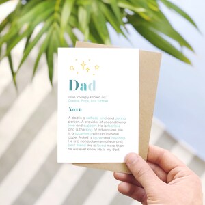 Carte personnalisée de définition de papa