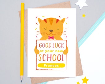 Good luck at your new school personalised card