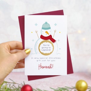 Carte à Gratter Cadeau de Noël Bonhomme de Neige Personnalisée