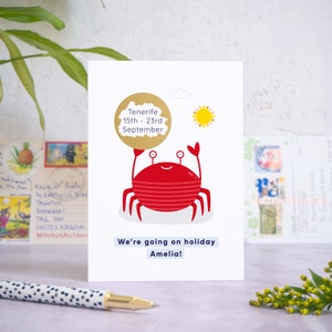 Carte à gratter personnalisée sur le thème du crabe