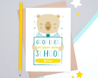 Good Luck at Your New School Personalised Card 
