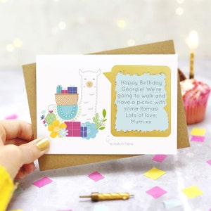 Carte à gratter personnalisée Lama