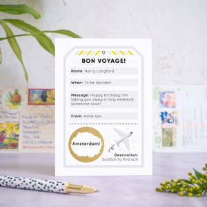 Étiquette de bagage personnalisée Holiday Reveal Scratch Card