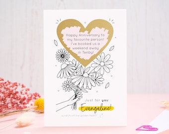 Personalised Flower Bouquet Scratch and Reveal Scratch Card