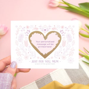 Juste pour toi Maman carte à gratter personnalisée