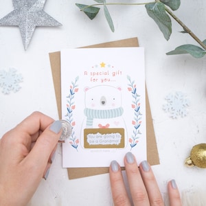 Carte à gratter annonce de bébé de Noël