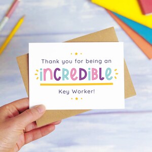 Carte de remerciement Incredible Key Worker Nursery Teacher