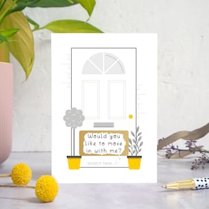 Carte à gratter Veux-tu emménager avec moi - Porte d'entrée - Maison neuve