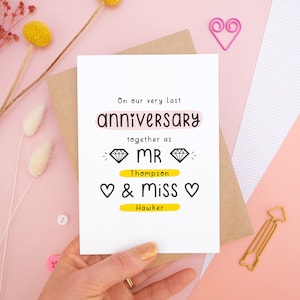 Carte personnalisée Dernier anniversaire avant notre mariage