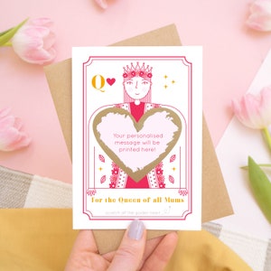 Carte à gratter personnalisée Fête des Mères reine de toutes les mamans