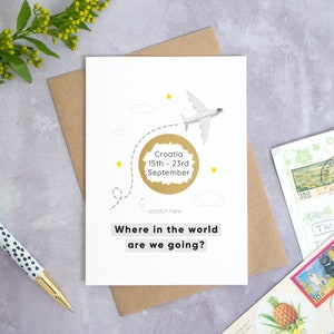 Carte à gratter personnalisée Where in the World Holiday Reveal